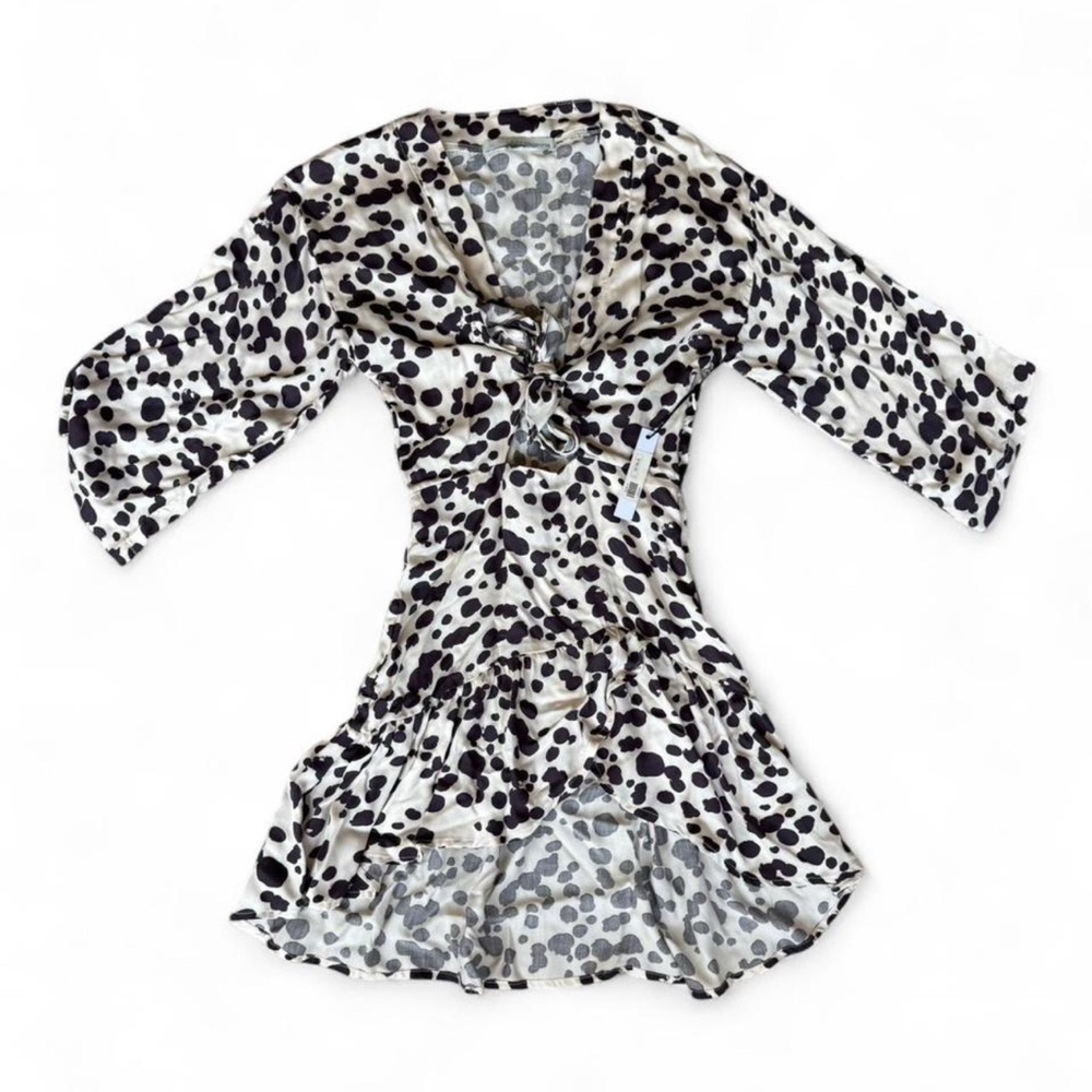 Stillwater Dalmatian Print Tie-Front Mini Dress